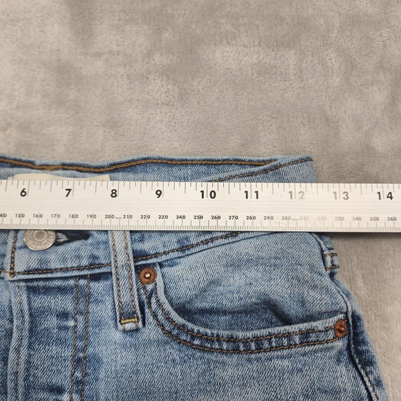 Levi's Wedgie Straight Jeans Womens 26 Blue High Rise Slim Distressed Light Wash - Picture 11 of 15